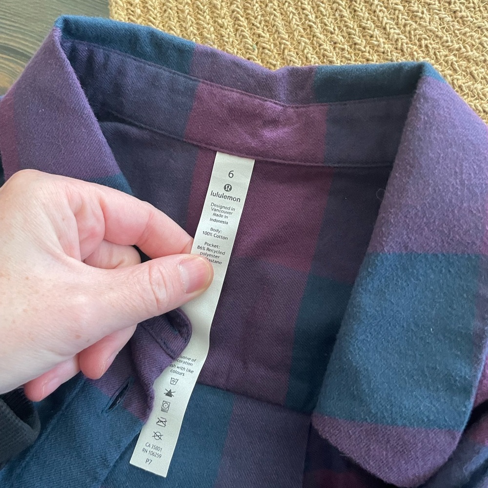 lululemon athletica Women's Plaid Button Down Shirt - Blue and Purple - Picture 3 of 5